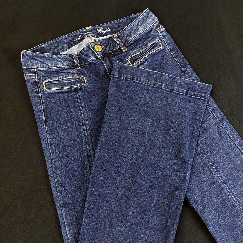 American Eagle Stretch Hipster Jeans Women 4R (Fit 29x30.5) Blue Flare Low Rise